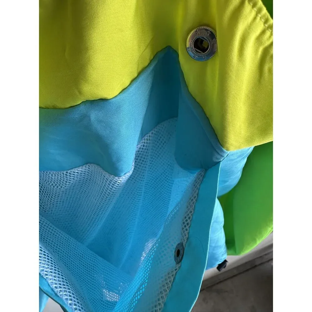 BlackJack 1999 USA Neon Colorblock Hooded Windbreaker Jacket Medium Retro 90s